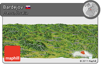 Satellite Panoramic Map of Bardejov
