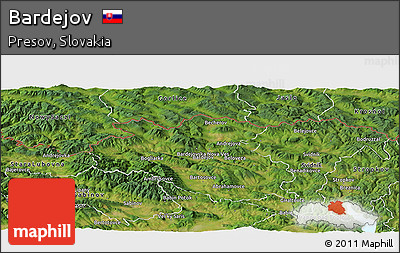Satellite Panoramic Map of Bardejov