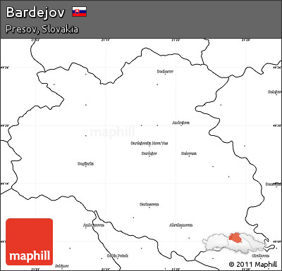 Blank Simple Map of Bardejov