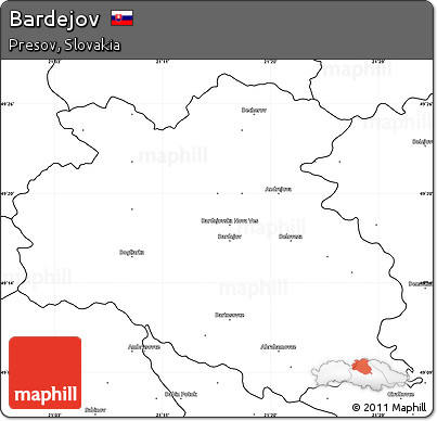 Blank Simple Map of Bardejov