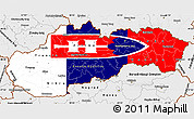 Flag Simple Map of Slovakia, single color outside, borders and labels, flag rotated