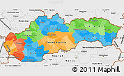 Political Simple Map of Slovakia, single color outside, borders and labels