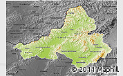 Physical 3D Map of Trencin, darken, desaturated