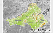 Physical 3D Map of Trencin, desaturated