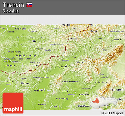 Physical 3D Map of Trencin
