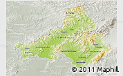 Physical 3D Map of Trencin, lighten, semi-desaturated