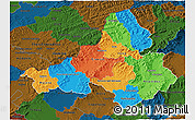 Political 3D Map of Trencin, darken