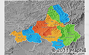 Political 3D Map of Trencin, desaturated