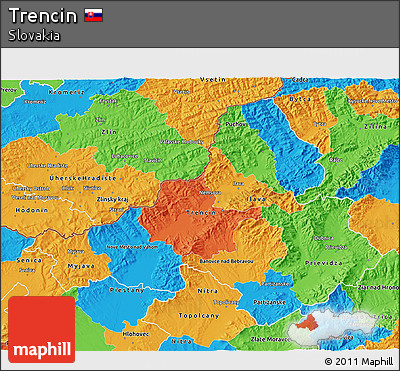 Political 3D Map of Trencin