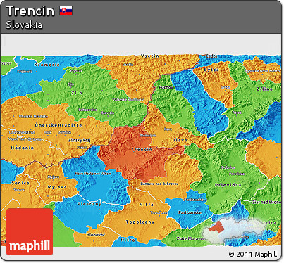 Political 3D Map of Trencin