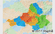 Political 3D Map of Trencin, lighten