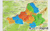 Political 3D Map of Trencin, physical outside