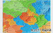Political 3D Map of Trencin, political shades outside