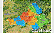 Political 3D Map of Trencin, satellite outside