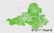 Political Shades 3D Map of Trencin, cropped outside