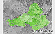 Political Shades 3D Map of Trencin, desaturated