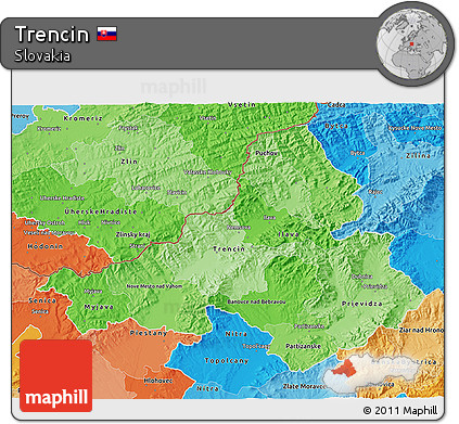 Political Shades 3D Map of Trencin