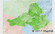 Political Shades 3D Map of Trencin, lighten
