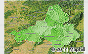 Political Shades 3D Map of Trencin, satellite outside