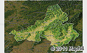 Satellite 3D Map of Trencin, darken