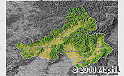Satellite 3D Map of Trencin, desaturated