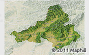 Satellite 3D Map of Trencin, lighten