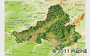 Satellite 3D Map of Trencin, physical outside