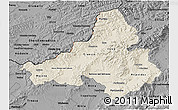 Shaded Relief 3D Map of Trencin, darken, desaturated