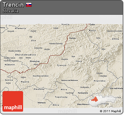 Shaded Relief 3D Map of Trencin