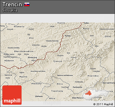 Shaded Relief 3D Map of Trencin