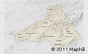 Shaded Relief 3D Map of Trencin, lighten, desaturated