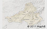 Shaded Relief 3D Map of Trencin, lighten, semi-desaturated