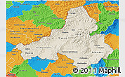 Shaded Relief 3D Map of Trencin, political outside