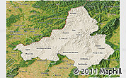 Shaded Relief 3D Map of Trencin, satellite outside