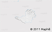 Silver Style 3D Map of Banovce nad Bebravou, single color outside