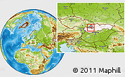 Physical Location Map of Banovce nad Bebravou, highlighted country, highlighted parent region
