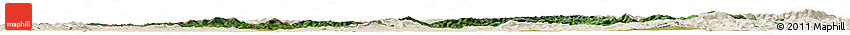 Satellite Horizon Map of Trencin, shaded relief outside