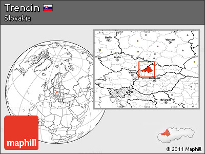 Blank Location Map of Trencin