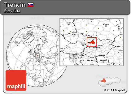 Blank Location Map of Trencin