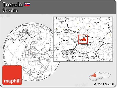Blank Location Map of Trencin