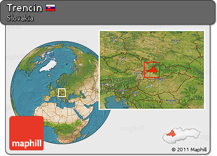 Satellite Location Map of Trencin