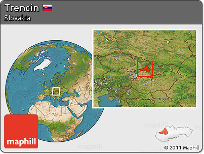 Satellite Location Map of Trencin