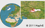 Satellite Location Map of Trencin, highlighted country