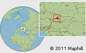 Savanna Style Location Map of Trencin, within the entire country