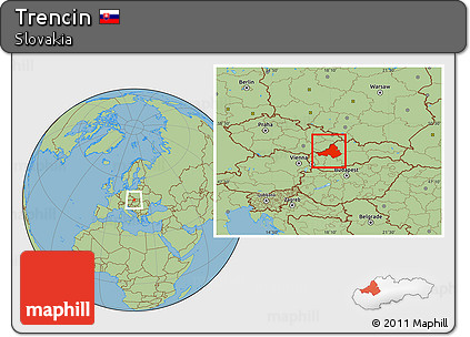 Savanna Style Location Map of Trencin