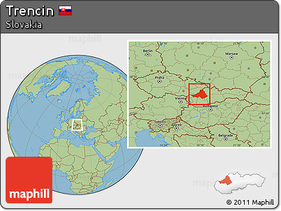 Savanna Style Location Map of Trencin