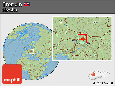 Savanna Style Location Map of Trencin