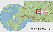 Savanna Style Location Map of Trencin, highlighted country