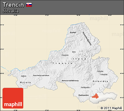 Classic Style Map of Trencin, single color outside