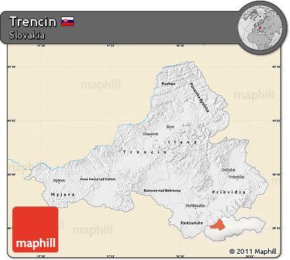 Classic Style Map of Trencin, single color outside